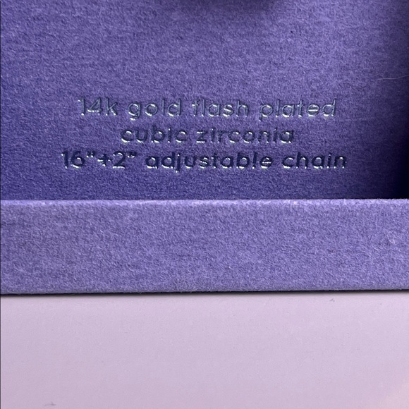 Unwritten 14k gold flash plated CZ Gold Necklace with CZ letter "L" - Picture 3 of 5